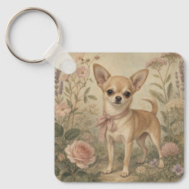 Omas Chihuahua-Hund Quadrat  Schlüsselanhänger