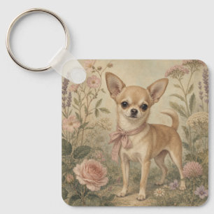 Omas Chihuahua-Hund Quadrat  Schlüsselanhänger