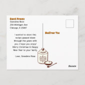 Oma's Chocolate Chip Cookie Bar Rezeptkarte Postkarte (Rückseite)