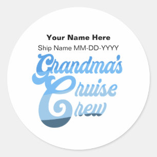 Oma's Cruise Crew Runder Aufkleber