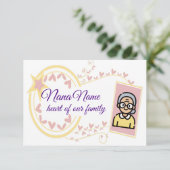 Oma's Day Vintag Abzeichen Design Dankeskarte (Stehend Vorderseite)