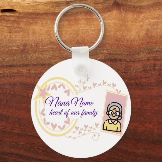 Oma's Day Vintag Abzeichen Design Schlüsselanhänger (Vorderseite)