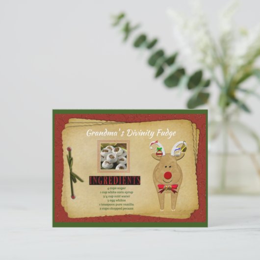 Oma's Divinity Fudge RECIPE CARD Postkarte (Stehend Vorderseite)