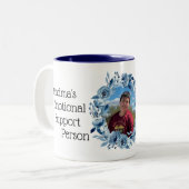 Oma's Emotional Support Person Foto Blue Zweifarbige Tasse (Vorderseite Links)