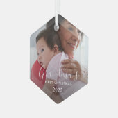 Oma's erstes Weihnachten Ornament Aus Glas (Vorderseite Links)