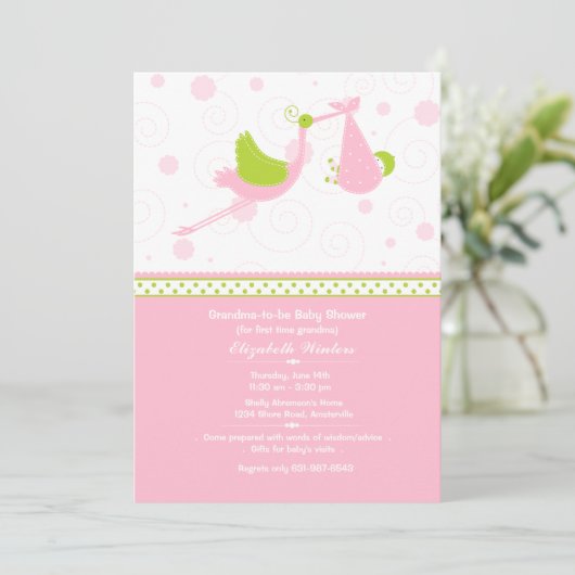 Oma's First - Einladung zur Kinderdusche (Stehend Vorderseite)