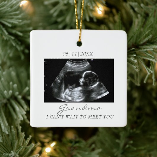 Oma's First Grandbaby Ultrasound Weihnachten Keramikornament (Baum)