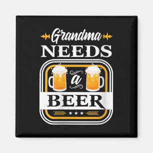Omas Frau braucht ein Bier Braut und Bräutigam Tri Magnet