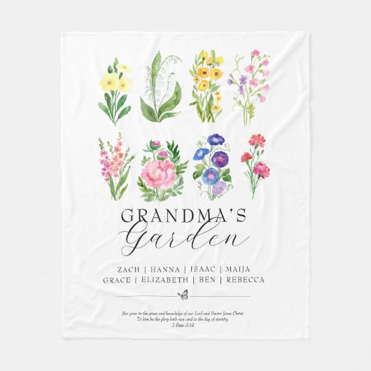 Oma's Garden Birth Month Blume Keepake Fleecedecke