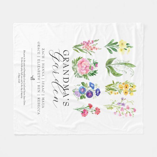 Oma's Garden Birth Month Blume Keepake Fleecedecke (Vorderseite (Horizontal))