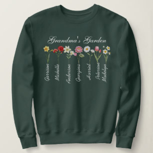 Oma's Garden Birthflower Custom Grandkids Name Sweatshirt