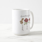 Oma's Garden Blume 3 Grandkids Name Floral Kaffeetasse (VorderseiteRechts)