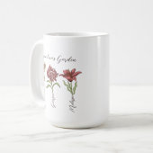 Oma's Garden Blume 3 Grandkids Name Floral Kaffeetasse (Vorderseite Links)