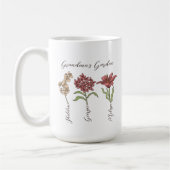 Oma's Garden Blume 3 Grandkids Name Floral Kaffeetasse (Links)