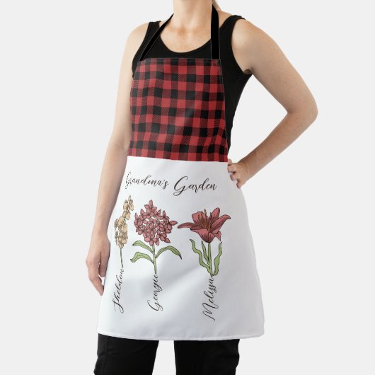 Oma's Garden Blume 3 Grandkids Name Floral Schürze (InSitu)