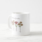 Oma's Garden Blume 4 Grandkids Name Floral Kaffeetasse (Vorderseite Links)