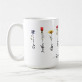 Oma's Garden Custom 9 Names Script-Wildblumen Kaffeetasse (Links)