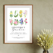 Oma's Garden Geburtsmonat Blume Sake halten Poster