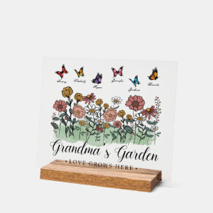 Oma's Garden Modern Keepake 6 Individuelle Name Acrylschild