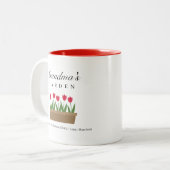Omas Garten Rote Tulpen Kaffeetasse (Vorderseite Links)