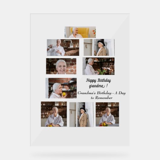 Oma's Geburtstag - Ein Tag zum Gedenken Acrylschild (Vorderseite)
