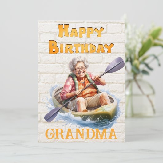 Oma's Geburtstag Feiertagskarte (Stehend Vorderseite)