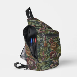 Omas gemütliches vintage-blumen-dopp-kit crossbody bag