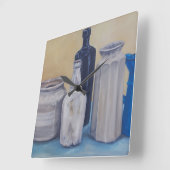 Omas Gläser Quadratische Wanduhr (Winkel)