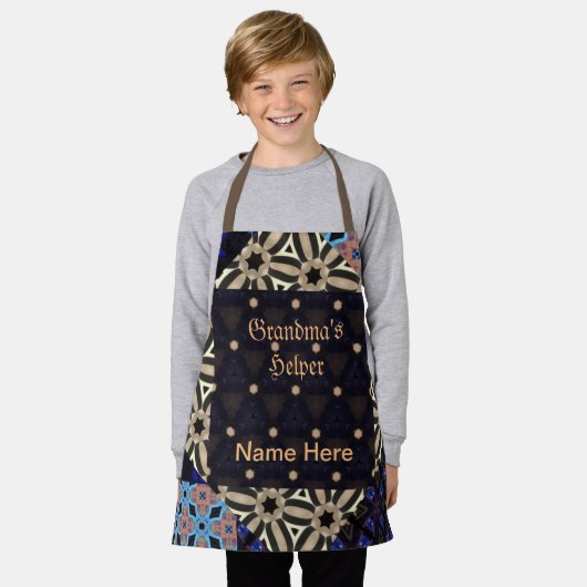 Oma's Helper in Training und (Name hier) Kinder Schürze (Getragen)