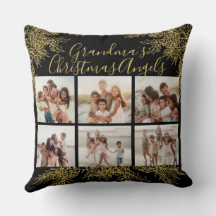 Omas individuelle elegante Weihnachtsfotocollage Kissen