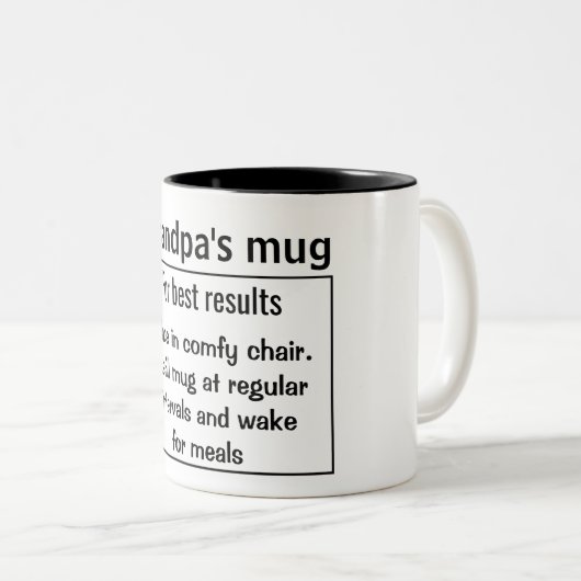 Oma's Instructions fun Spaß personalisiert Zweifarbige Tasse (VorderseiteRechts)