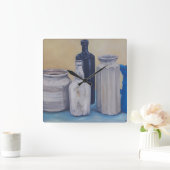 Oma's Jars Quadratische Wanduhr (Zuhause)