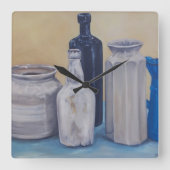 Oma's Jars Quadratische Wanduhr (Vorderseite)