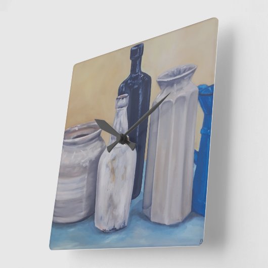 Oma's Jars Quadratische Wanduhr (Winkel)