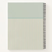 Oma's Kitchen Creme & Blassblau Streifen Rezept Notizblock (Rückseite)