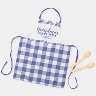 Oma's Kitchen Custom Periwinkle Gingham Karo Schürze