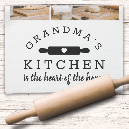 Oma's Kitchen Foto Collage Geschenk Geschirrtuch