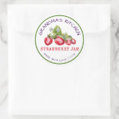 Oma's Kitchen Made with Liebe Strawberry Jam Runder Aufkleber (Tasche)