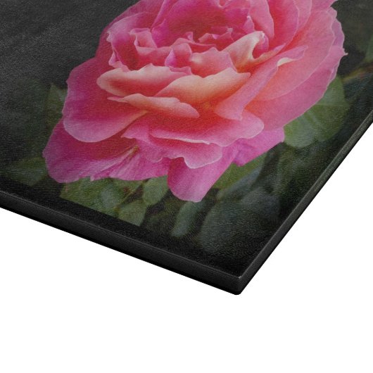 Oma's Kitchen Pink Rose Personalisiert  Schneidebrett (Ecke)