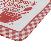 Oma's Kitchen Red White Checkered Kochen Schneidebrett (Ecke)