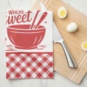 Oma's Kitchen Red White Kariert Cooking Geschirrtuch (Viertel Falte)