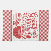 Oma's Kitchen Red White Kariert Cooking Geschirrtuch (Horizontal)