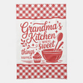 Oma's Kitchen Red White Kariert Cooking Geschirrtuch (Vertikal)