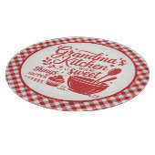 Oma's Kitchen Red White Kariert Cooking Schneidebrett (Ecke)