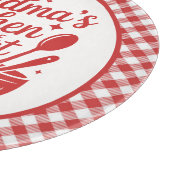 Oma's Kitchen Red White Kariert Cooking Schneidebrett (Ecke)