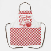 Oma's Kitchen Red White Kariert Schürze (Vorderseite)