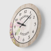 Oma's Kitchen Rustic Floral Holz Uhr (Winkel)