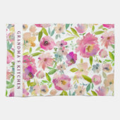 Oma's Kitchen Watercolor Personalisiert Geschirrtuch (Horizontal)