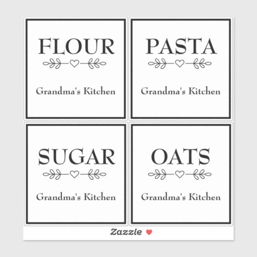 Oma's Kitchen Waterproof Pantry Food Labels (Blatt)