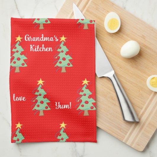 Oma's Kitchen Weihnachtsbaum Küchentuch (Viertel Falte)